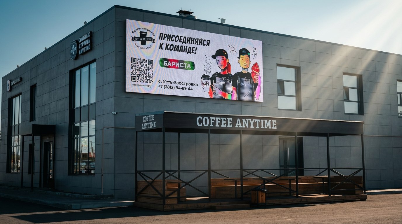 Уличный LED-экран с рекламой